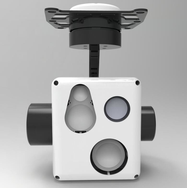 IR + TV + LRF Soğutmasız FPA EO IR Termal Kamera İzleme Sistemi ile Üç Eksenli Çok Sensörlü Mikro Gimbal